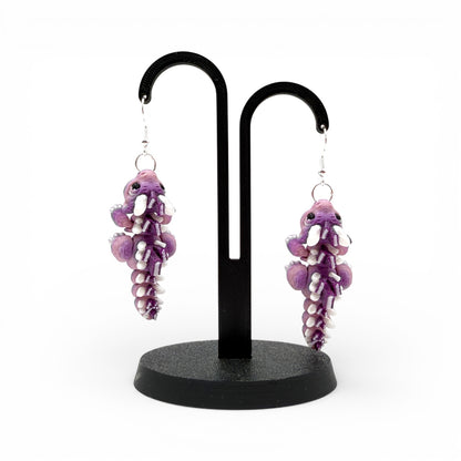 Book Dragon Articulated 3D Printed Earrings