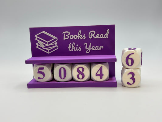 3D Printed Books Read This Year Tracker – Adjustable up to 999 Books, Multiple Colors