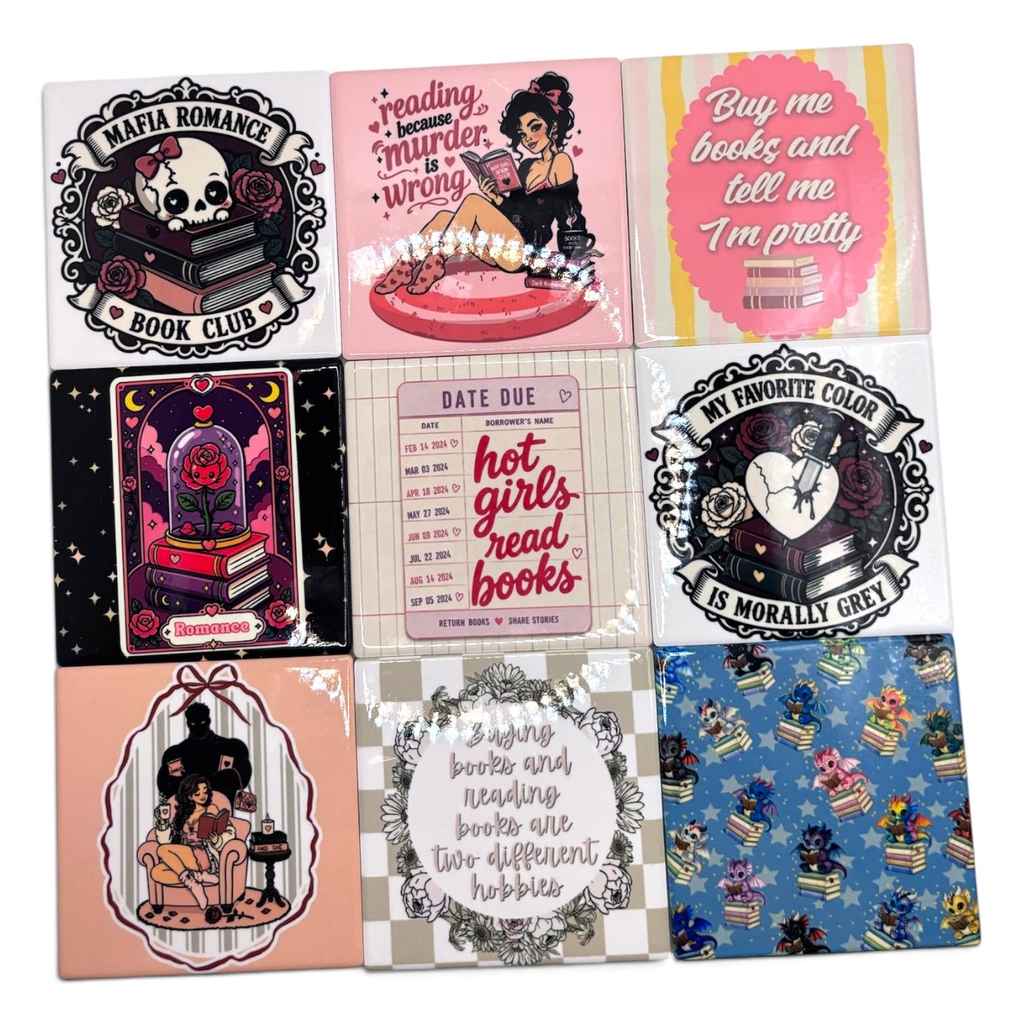 Bookish Build your own Coaster Set or Display Tiles (single coasters)