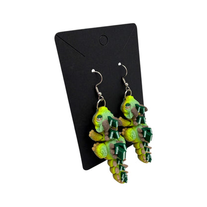 Book Dragon Articulated 3D Printed Earrings