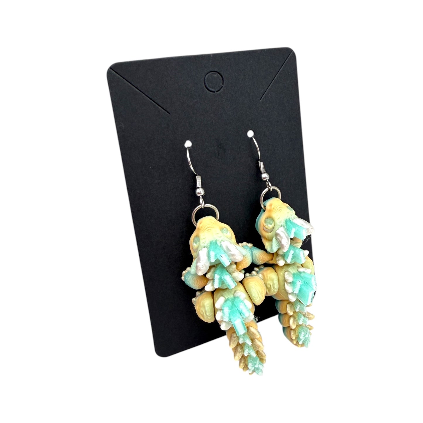 Book Dragon Articulated 3D Printed Earrings