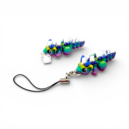 Book Dragon Charm Straps & Dust Plugs  - Cute 3d printed Charms for Kindles, E-Reader, Phones, etc
