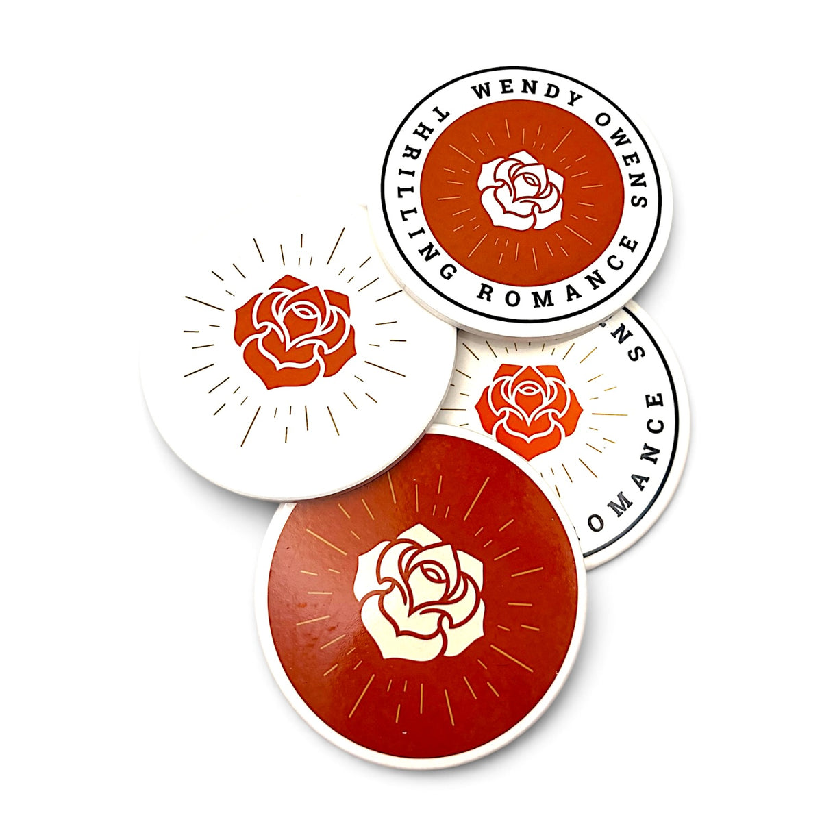 Wendy Owens Books Coaster Set with holder