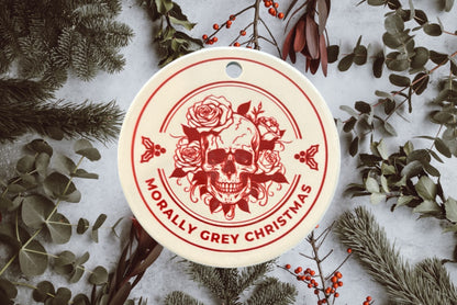 Morally Grey Christmas Ceramic Ornament