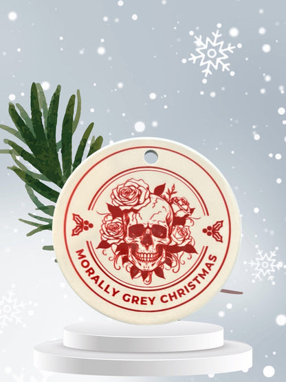 Morally Grey Christmas Ceramic Ornament