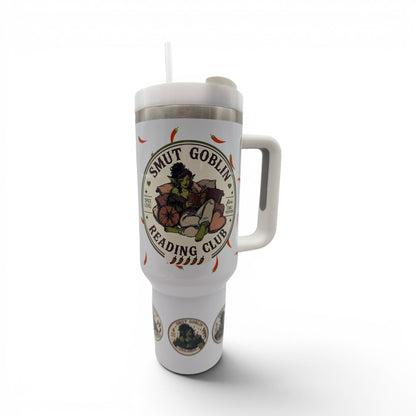 40oz Sublimated Tumbler | Bookish Stainless Steel Cup with Handle