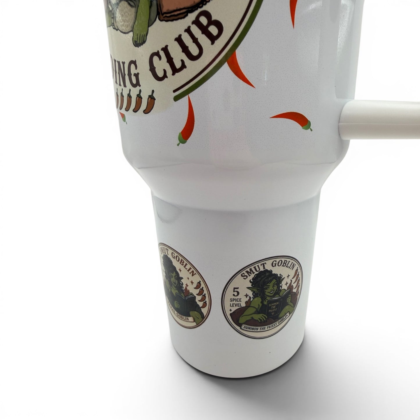 40oz Sublimated Tumbler | Bookish Stainless Steel Cup with Handle