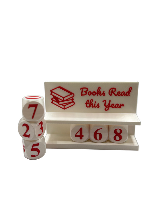 3D Printed Books Read This Year Tracker – Adjustable up to 999 Books, Multiple Colors