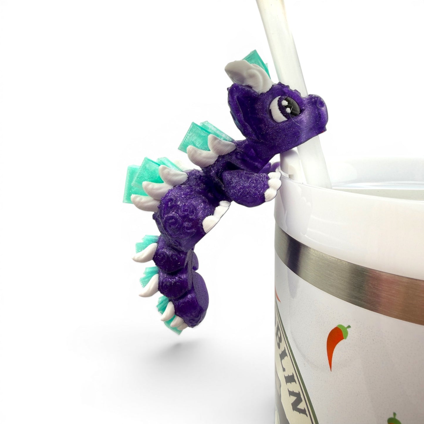 Book Dragons Articulated 3D Printed Sip Sidekicks for Tumblers