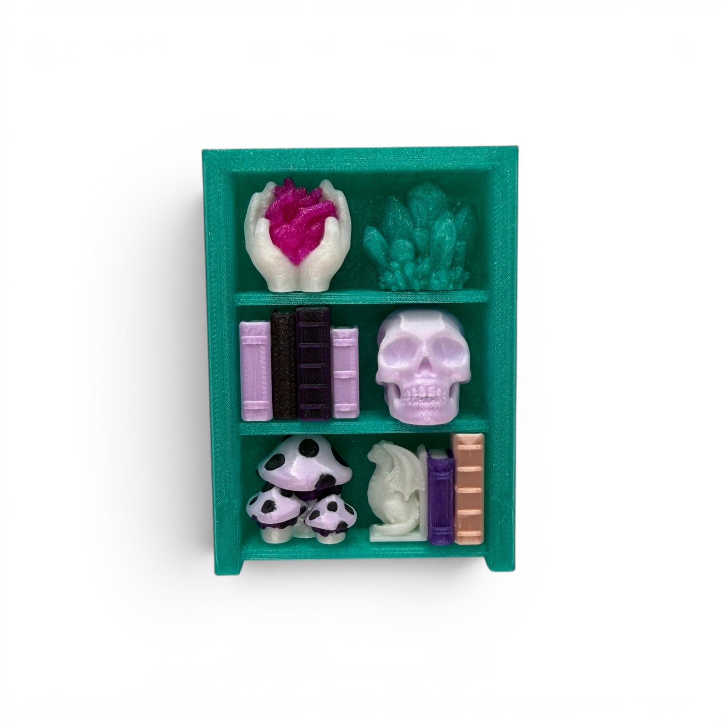 Modern Bookcase Clicker — Mini 3D Printed Fidget Bookshelf