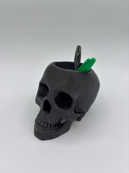 Skull pen, pencil, makeup brush holder