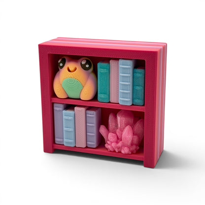 Modern Bookcase Clicker — Mini 3D Printed Fidget Bookshelf