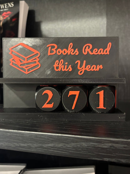 3D Printed Books Read This Year Tracker – Adjustable up to 999 Books, Multiple Colors