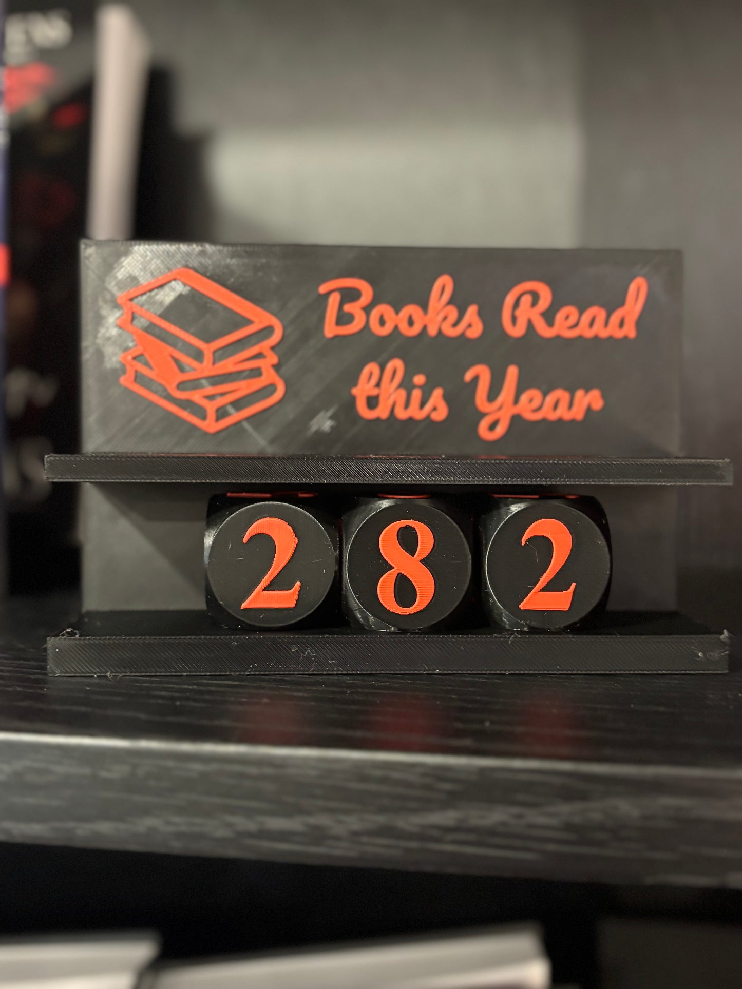 3D Printed Books Read This Year Tracker – Adjustable up to 999 Books, Multiple Colors
