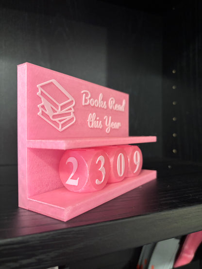 3D Printed Books Read This Year Tracker – Adjustable up to 999 Books, Multiple Colors