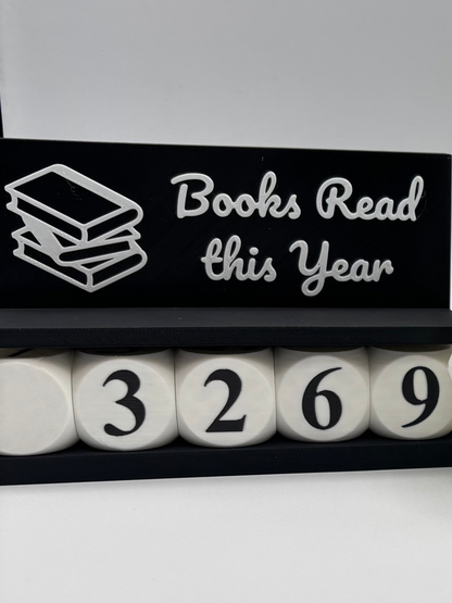 3D Printed Books Read This Year Tracker – Adjustable up to 999 Books, Multiple Colors