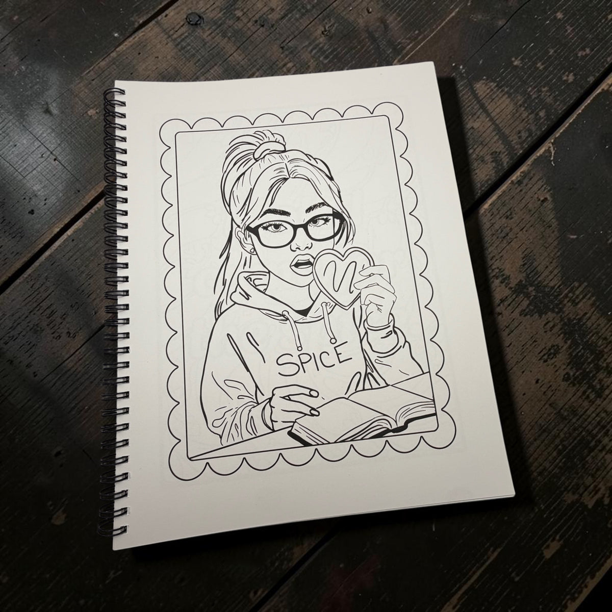 Color Me Spicy - A Smut Lover's Bookish Coloring Book 8.5 x 11 Spiral Bound