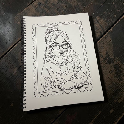 Color Me Spicy - A Smut Lover's Bookish Coloring Book 8.5 x 11 Spiral Bound