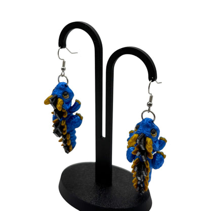 Book Dragon Articulated 3D Printed Earrings