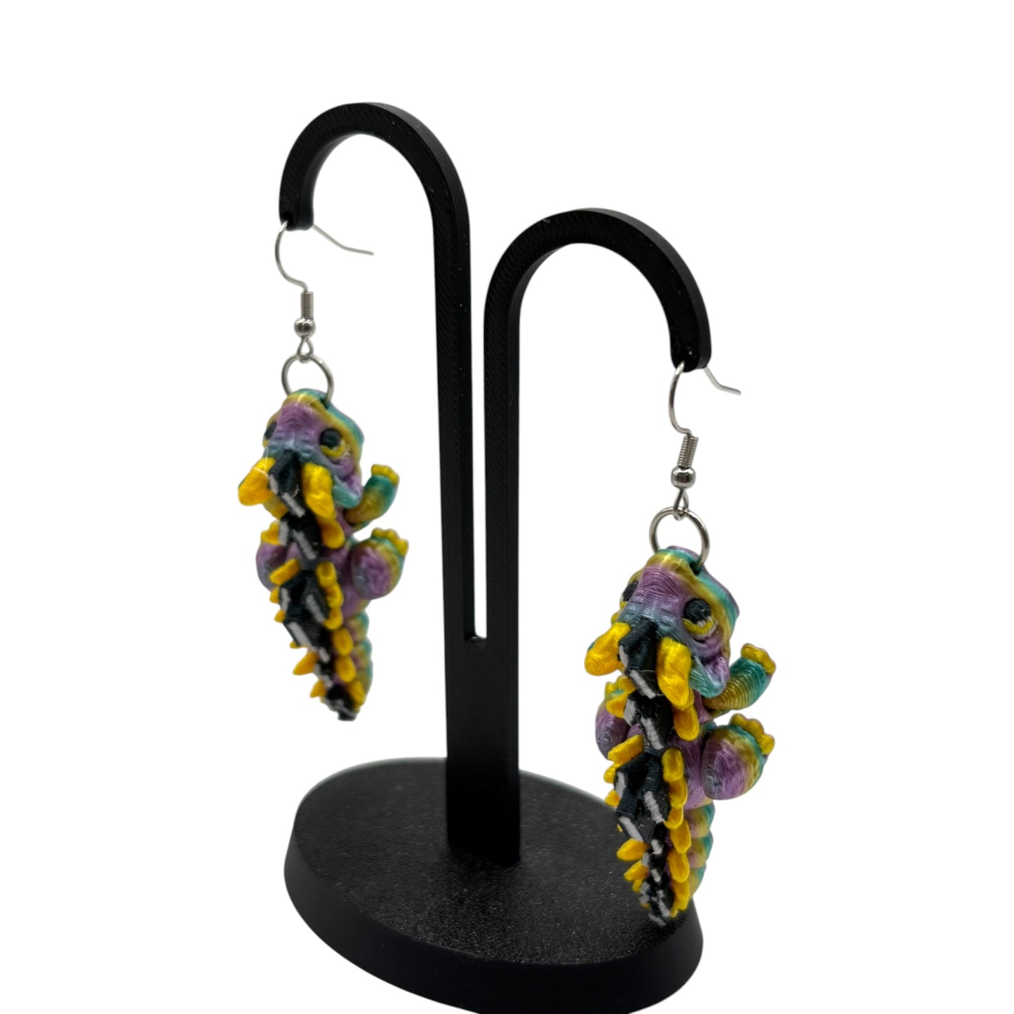 Book Dragon Articulated 3D Printed Earrings