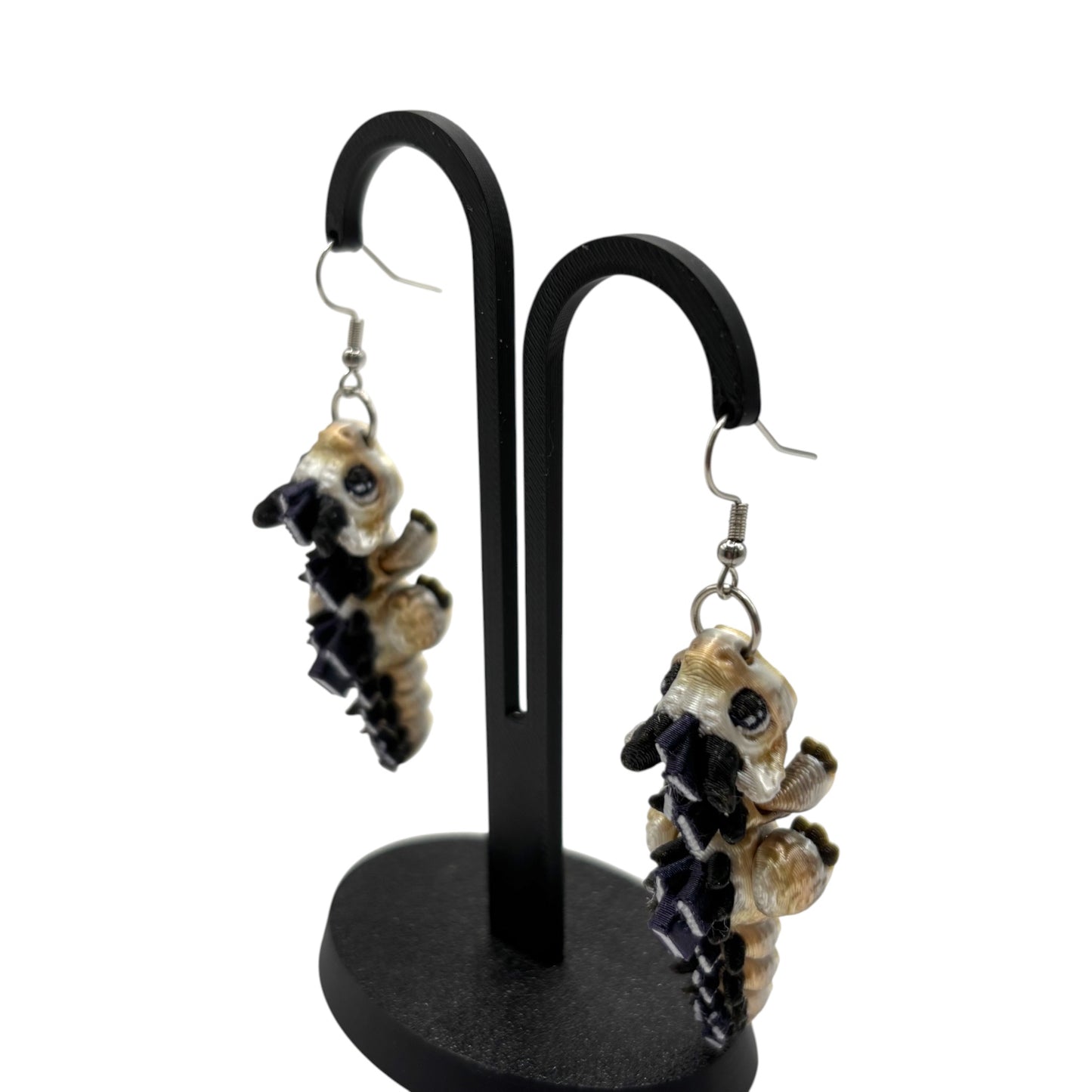 Book Dragon Articulated 3D Printed Earrings