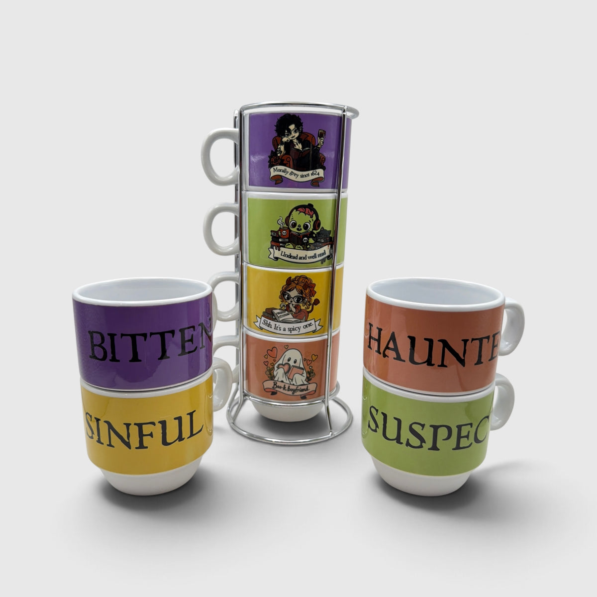 Spooky Bookish 4 Mug Stack Set — Limited Time Availability