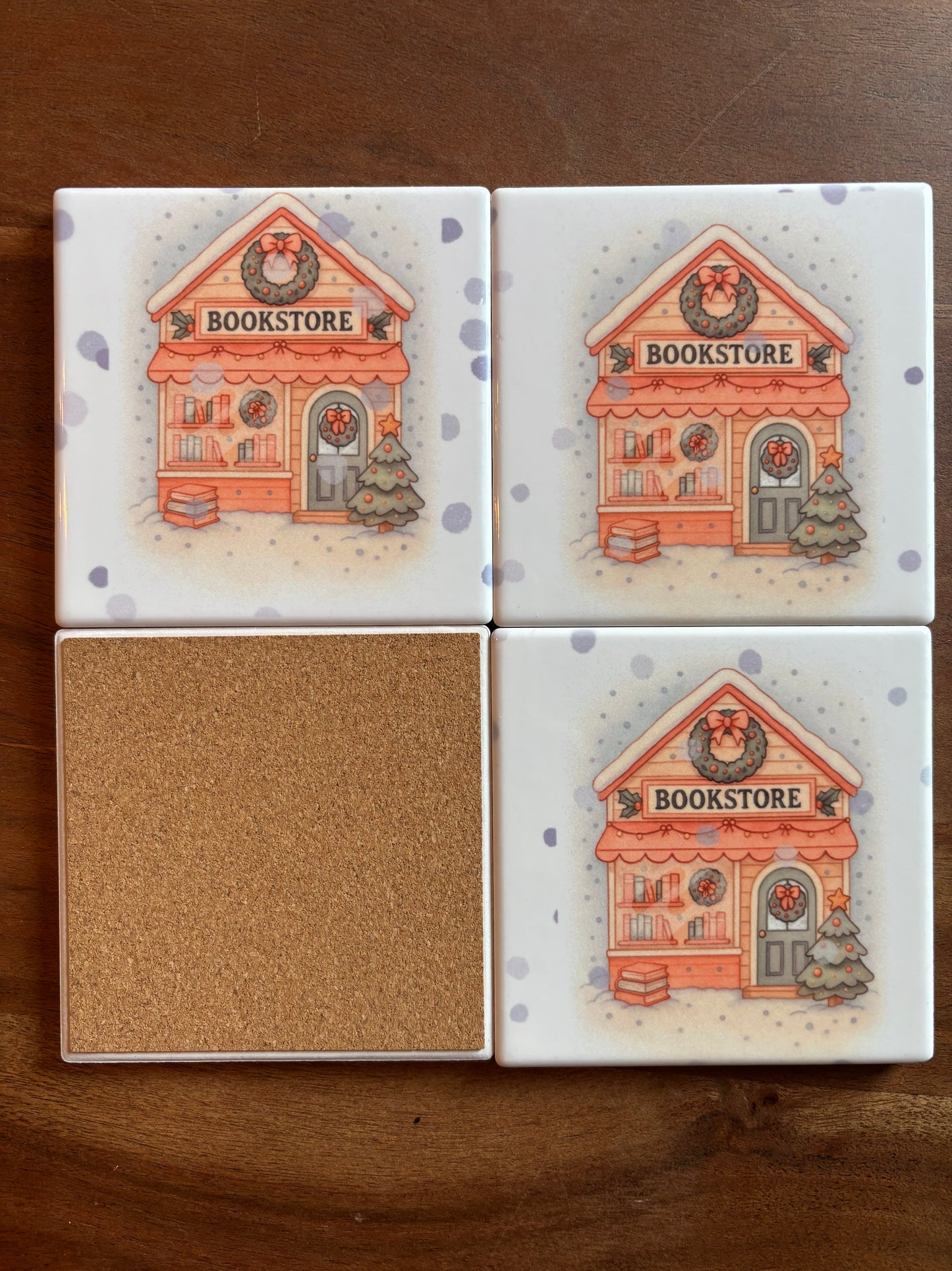 Bookish Coasters - Set of Four Ceramic Coasters / Gifts for Readers / Coasters / Literary Gifts / Book Gifts / Bookish Gifts / Teacher Gifts / Book Lover / Hostess Gift