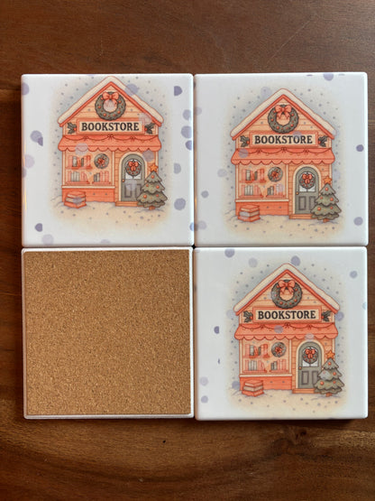 Bookish Coasters - Set of Four Ceramic Coasters / Gifts for Readers / Coasters / Literary Gifts / Book Gifts / Bookish Gifts / Teacher Gifts / Book Lover / Hostess Gift