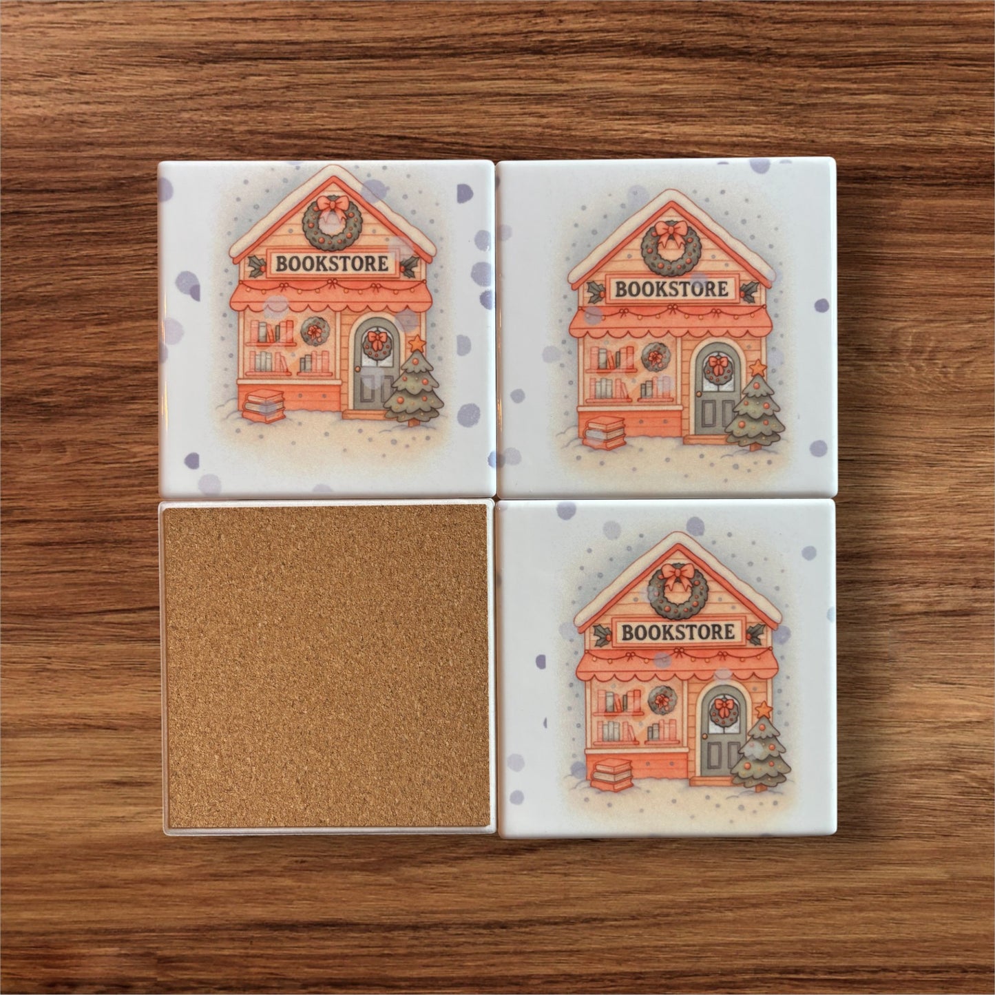 Bookish Coasters - Set of Four Ceramic Coasters / Gifts for Readers / Coasters / Literary Gifts / Book Gifts / Bookish Gifts / Teacher Gifts / Book Lover / Hostess Gift