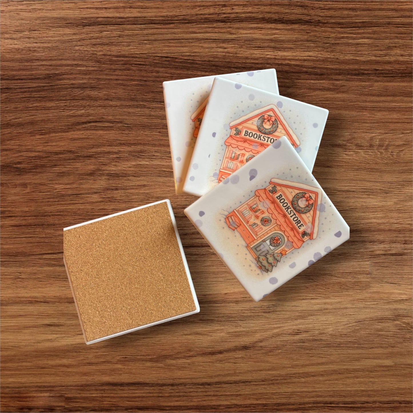 Bookish Coasters - Set of Four Ceramic Coasters / Gifts for Readers / Coasters / Literary Gifts / Book Gifts / Bookish Gifts / Teacher Gifts / Book Lover / Hostess Gift