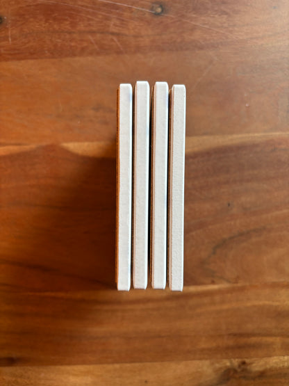 Bookish Coasters - Set of Four Ceramic Coasters / Gifts for Readers / Coasters / Literary Gifts / Book Gifts / Bookish Gifts / Teacher Gifts / Book Lover / Hostess Gift