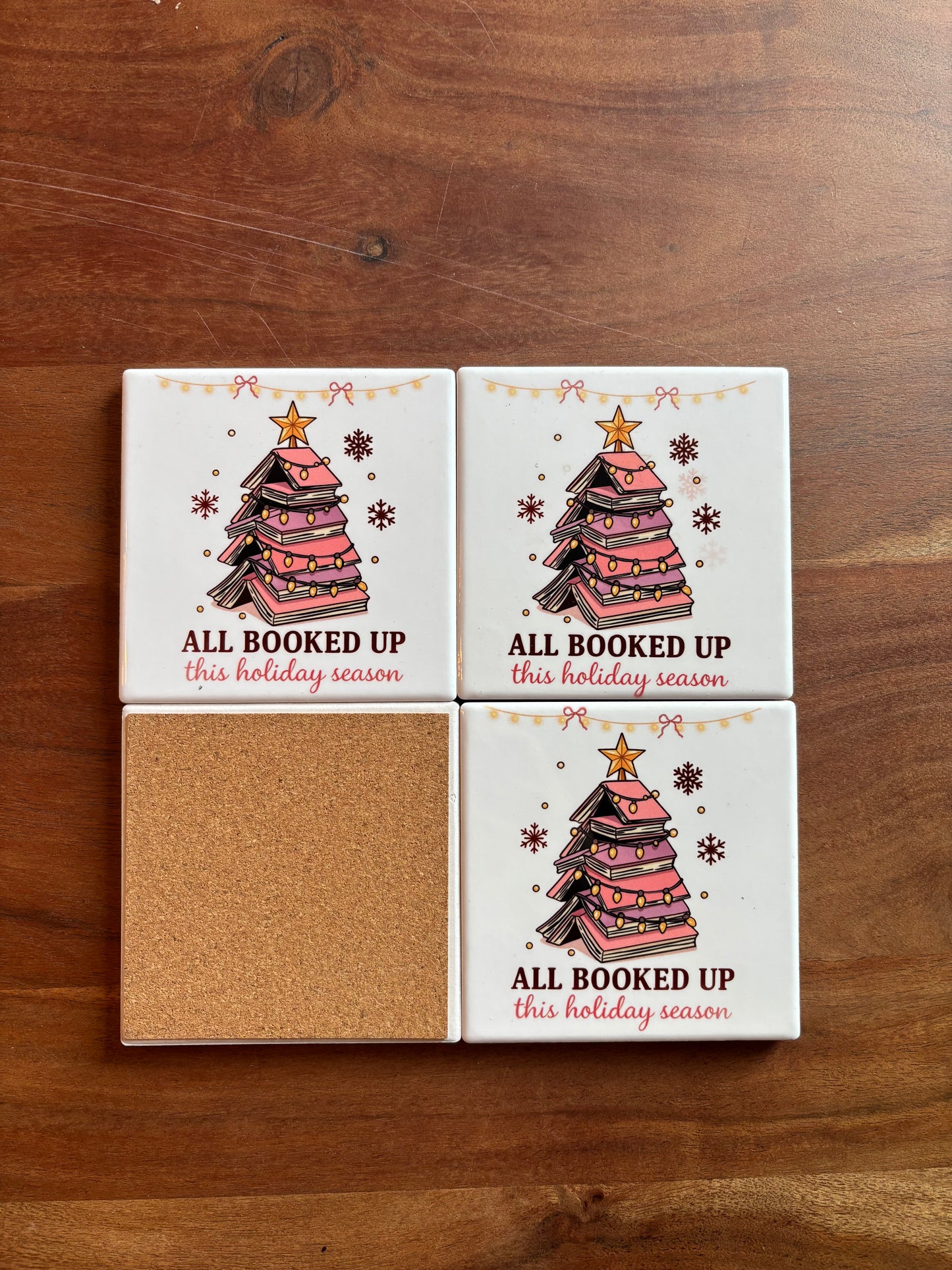 Bookish Coasters - Set of Four Ceramic Coasters / Gifts for Readers / Coasters / Literary Gifts / Book Gifts / Bookish Gifts / Teacher Gifts / Book Lover / Hostess Gift