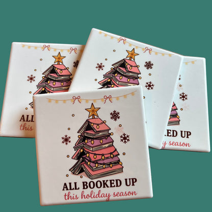 Bookish Coasters - Set of Four Ceramic Coasters / Gifts for Readers / Coasters / Literary Gifts / Book Gifts / Bookish Gifts / Teacher Gifts / Book Lover / Hostess Gift
