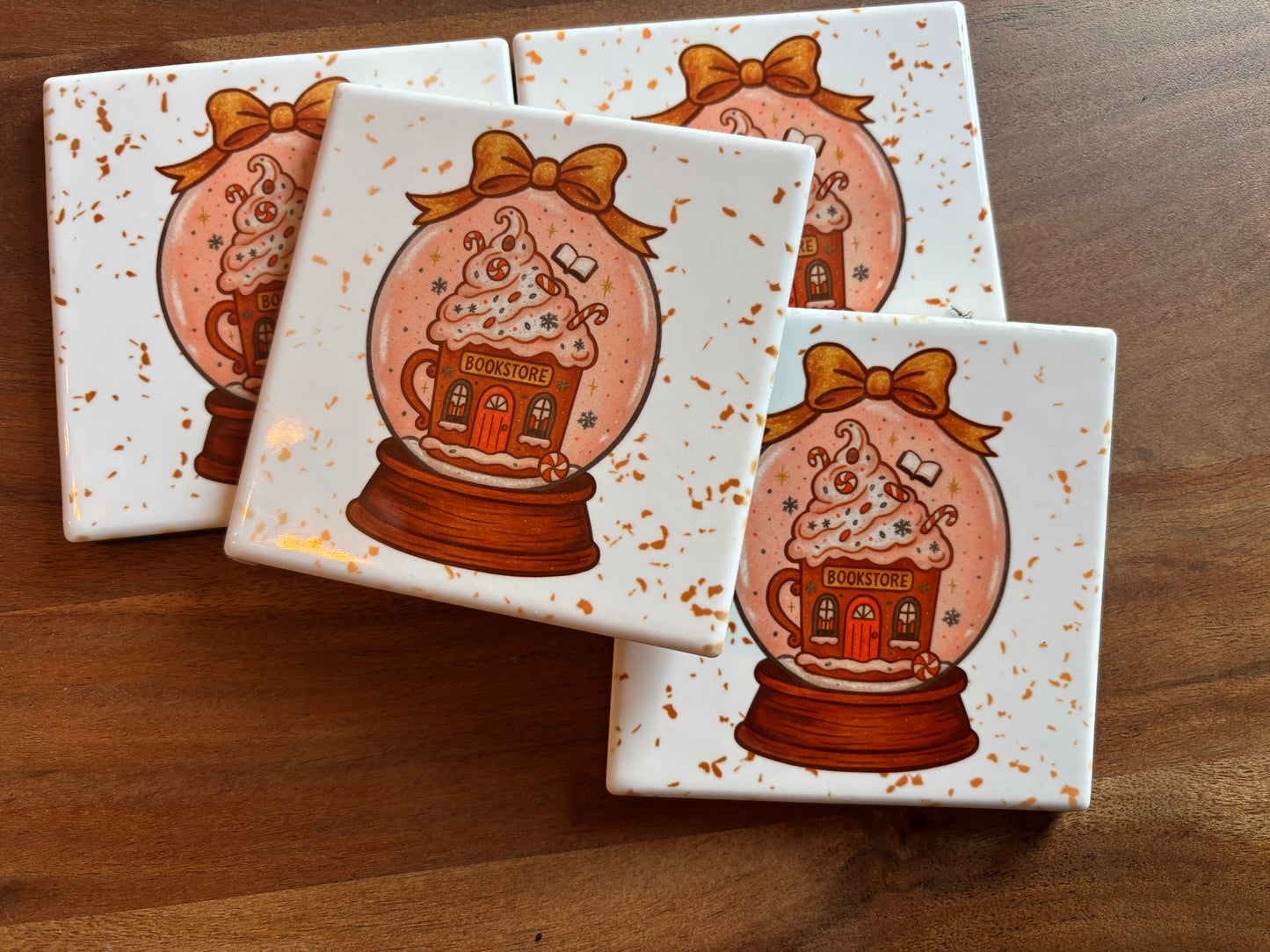 Bookish Coasters - Set of Four Ceramic Coasters / Gifts for Readers / Coasters / Literary Gifts / Book Gifts / Bookish Gifts / Teacher Gifts / Book Lover / Hostess Gift