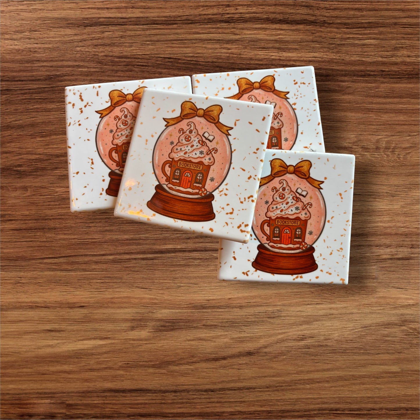 Bookish Coasters - Set of Four Ceramic Coasters / Gifts for Readers / Coasters / Literary Gifts / Book Gifts / Bookish Gifts / Teacher Gifts / Book Lover / Hostess Gift