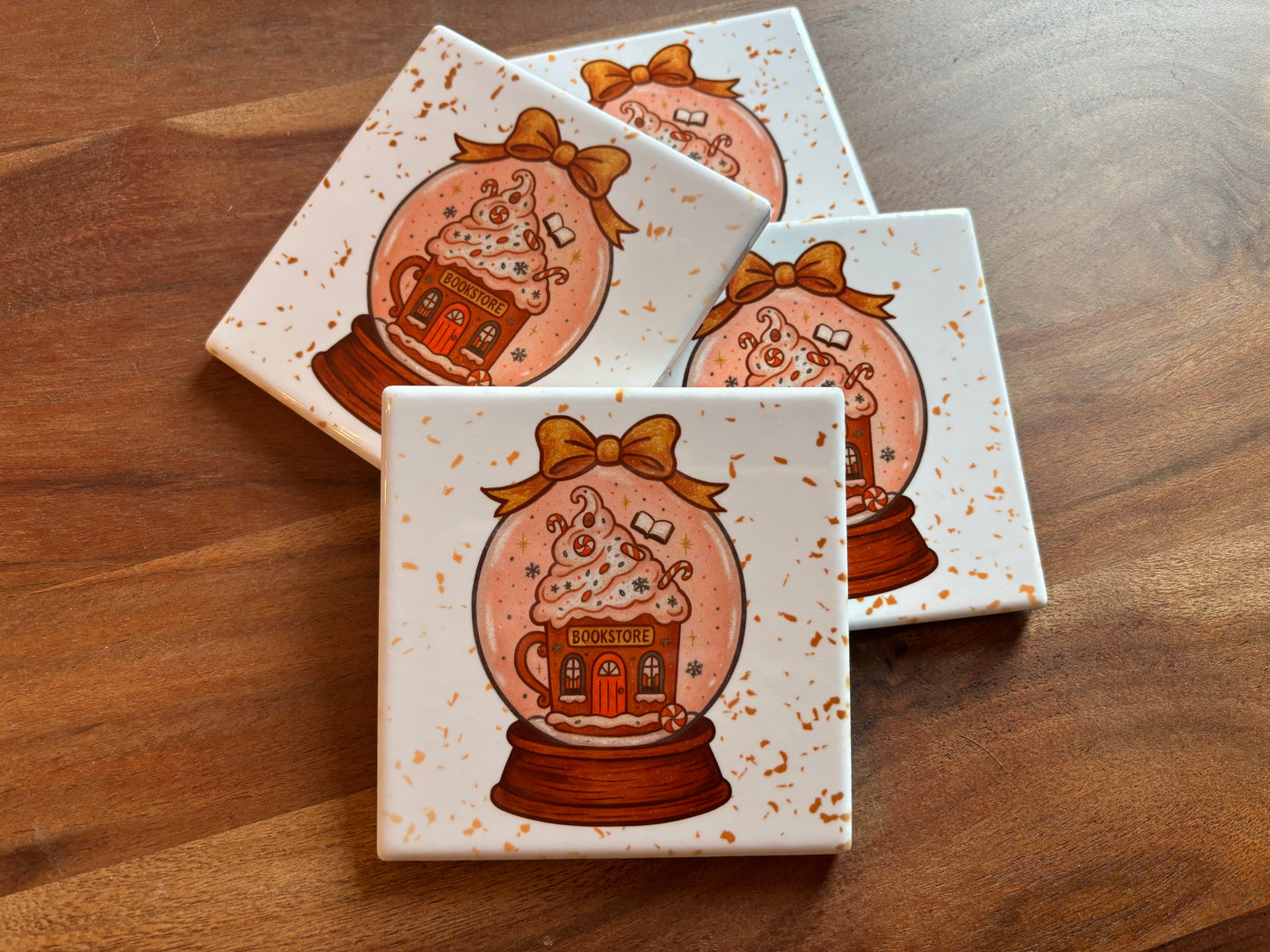 Bookish Coasters - Set of Four Ceramic Coasters / Gifts for Readers / Coasters / Literary Gifts / Book Gifts / Bookish Gifts / Teacher Gifts / Book Lover / Hostess Gift