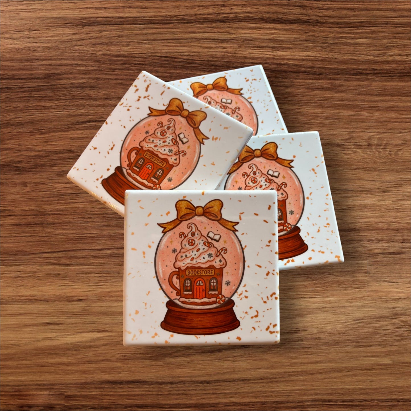 Bookish Coasters - Set of Four Ceramic Coasters / Gifts for Readers / Coasters / Literary Gifts / Book Gifts / Bookish Gifts / Teacher Gifts / Book Lover / Hostess Gift