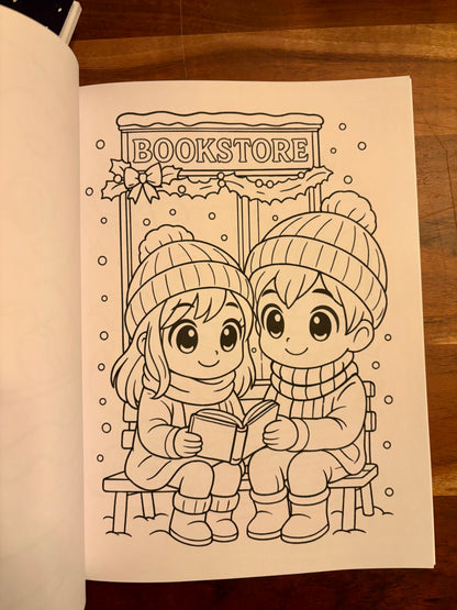 Christmas Coloring Book for Book lovers 8.5"x11"