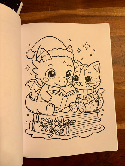 Christmas Coloring Book for Book lovers 8.5"x11"