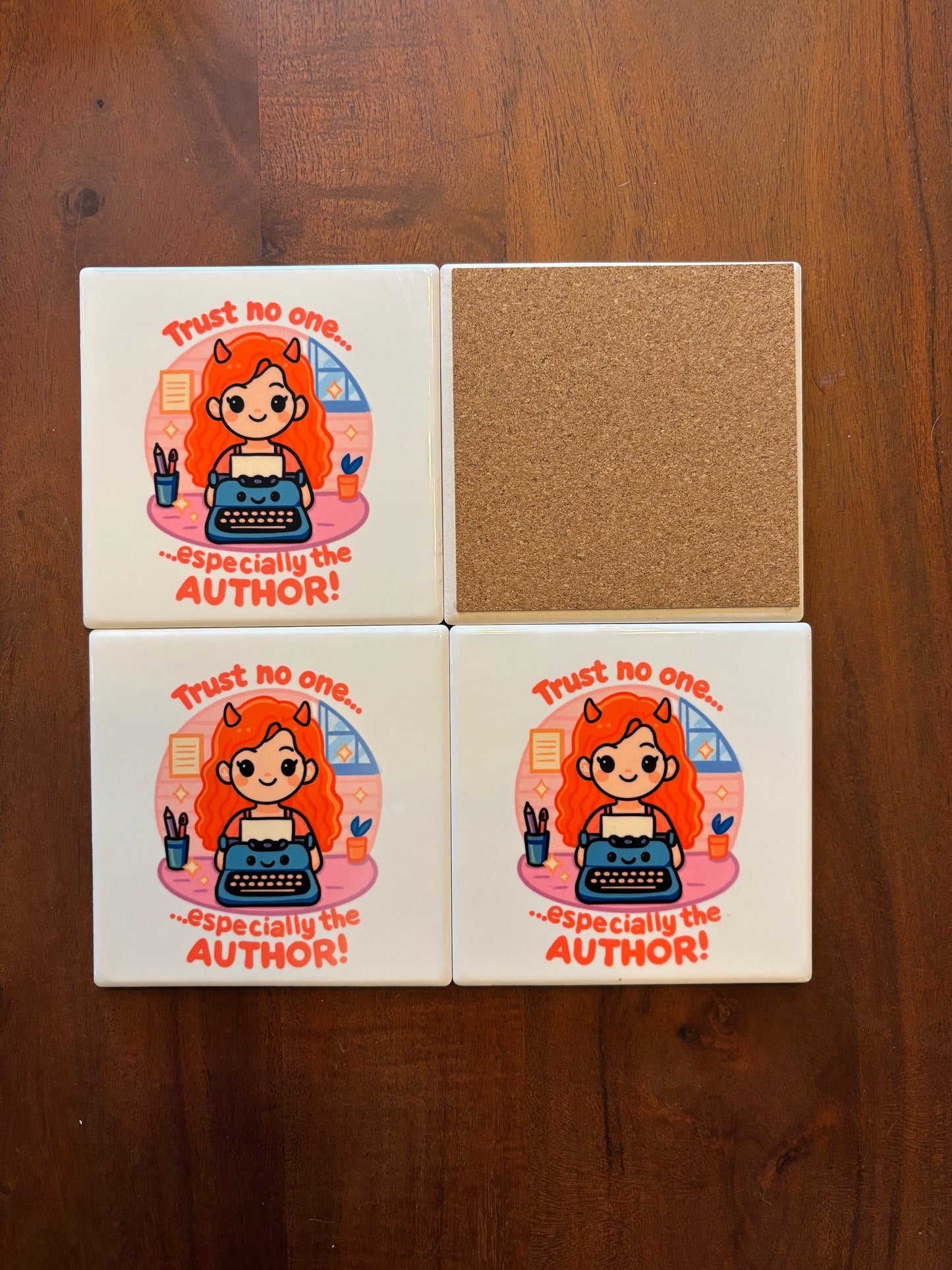 Bookish Coasters - Set of Four Ceramic Coasters / Gifts for Readers / Coasters / Literary Gifts / Book Gifts / Bookish Gifts / Teacher Gifts / Book Lover / Hostess Gift