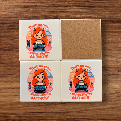 Bookish Coasters - Set of Four Ceramic Coasters / Gifts for Readers / Coasters / Literary Gifts / Book Gifts / Bookish Gifts / Teacher Gifts / Book Lover / Hostess Gift