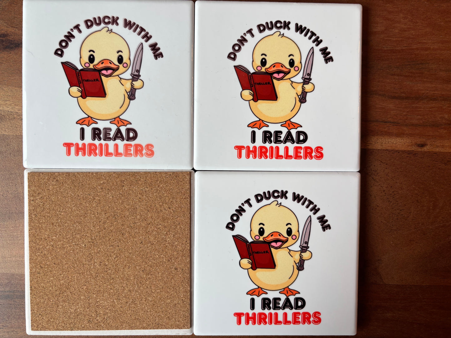 Bookish Coasters - Set of Four Ceramic Coasters / Gifts for Readers / Coasters / Literary Gifts / Book Gifts / Bookish Gifts / Teacher Gifts / Book Lover / Hostess Gift