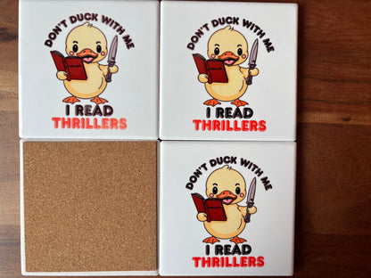 Bookish Coasters - Set of Four Ceramic Coasters / Gifts for Readers / Coasters / Literary Gifts / Book Gifts / Bookish Gifts / Teacher Gifts / Book Lover / Hostess Gift