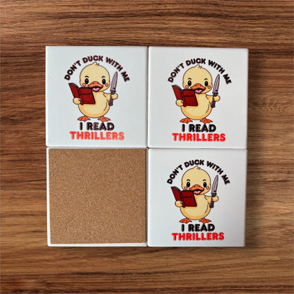 Bookish Coasters - Set of Four Ceramic Coasters / Gifts for Readers / Coasters / Literary Gifts / Book Gifts / Bookish Gifts / Teacher Gifts / Book Lover / Hostess Gift