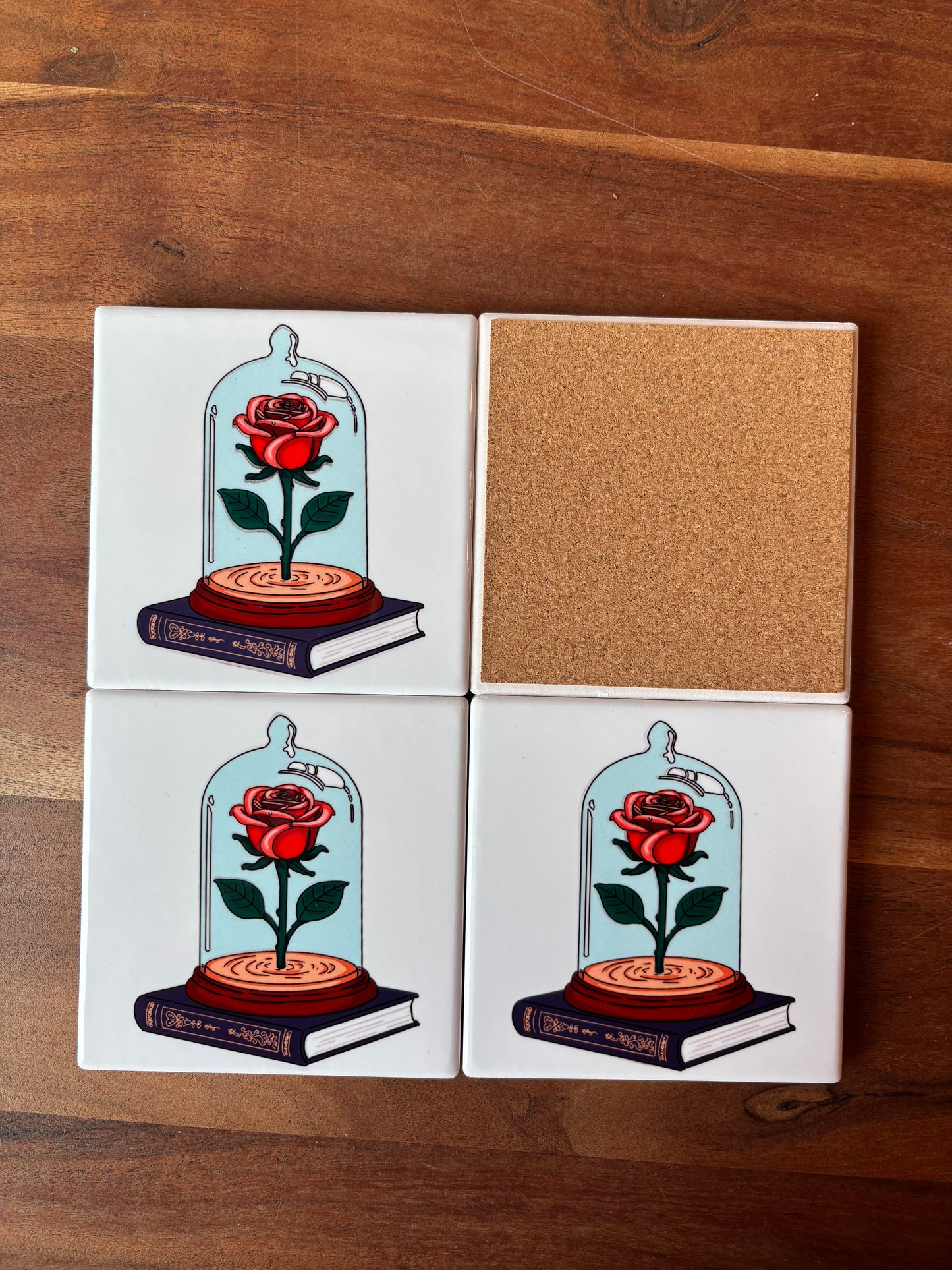 Bookish Coasters - Set of Four Ceramic Coasters / Gifts for Readers / Coasters / Literary Gifts / Book Gifts / Bookish Gifts / Teacher Gifts / Book Lover / Hostess Gift