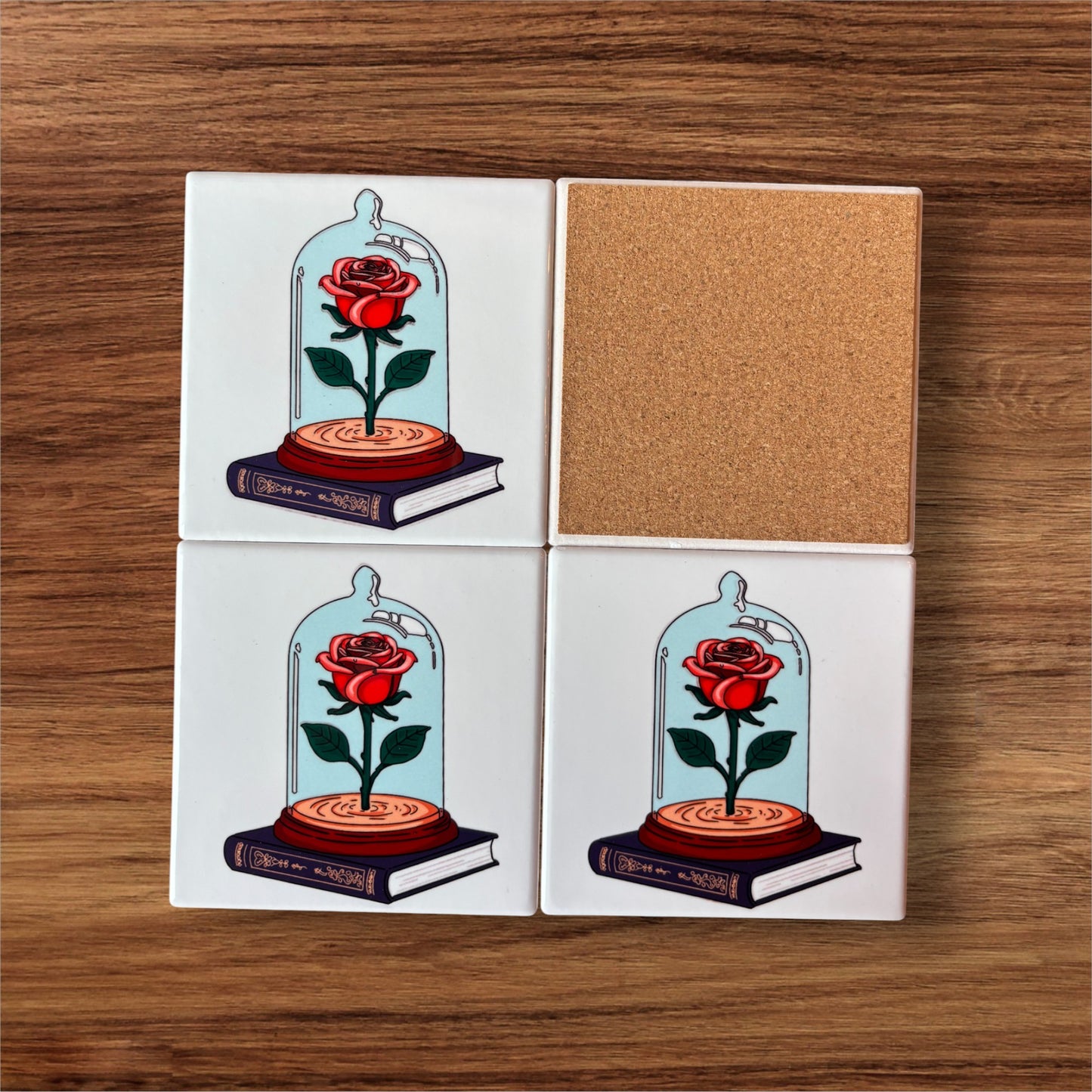 Bookish Coasters - Set of Four Ceramic Coasters / Gifts for Readers / Coasters / Literary Gifts / Book Gifts / Bookish Gifts / Teacher Gifts / Book Lover / Hostess Gift