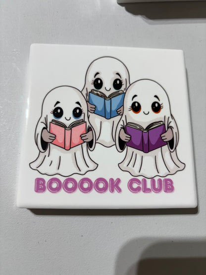 Bookish Coasters - Set of Four Ceramic Coasters / Gifts for Readers / Coasters / Literary Gifts / Book Gifts / Bookish Gifts / Teacher Gifts / Book Lover / Hostess Gift