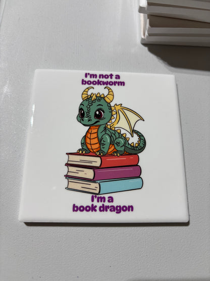 Bookish Coasters - Set of Four Ceramic Coasters / Gifts for Readers / Coasters / Literary Gifts / Book Gifts / Bookish Gifts / Teacher Gifts / Book Lover / Hostess Gift