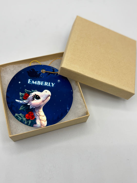 3 inch porcelain holiday ornaments designed by Wendy Owens