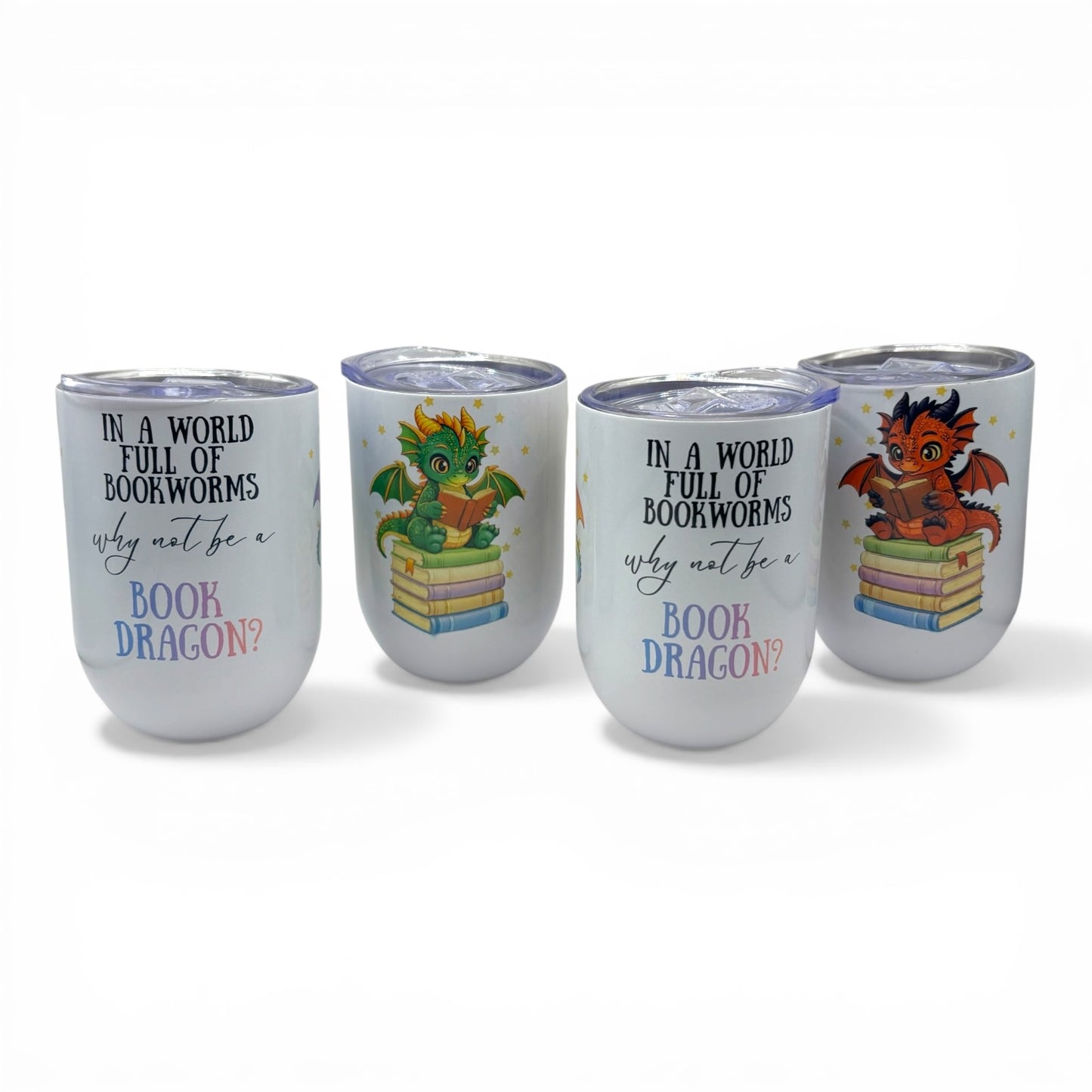 Book Dragon 12oz Stainless Steel Tumbler
